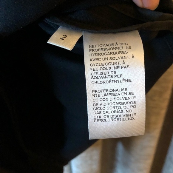 Doncaster Collection Black Collared Faux Wrap Dress with Leather Trim Size 2 - Picture 5 of 12